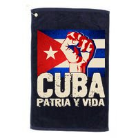 Cuba Patria Y Vida Cuban Flag Protest Fist Golf Towel