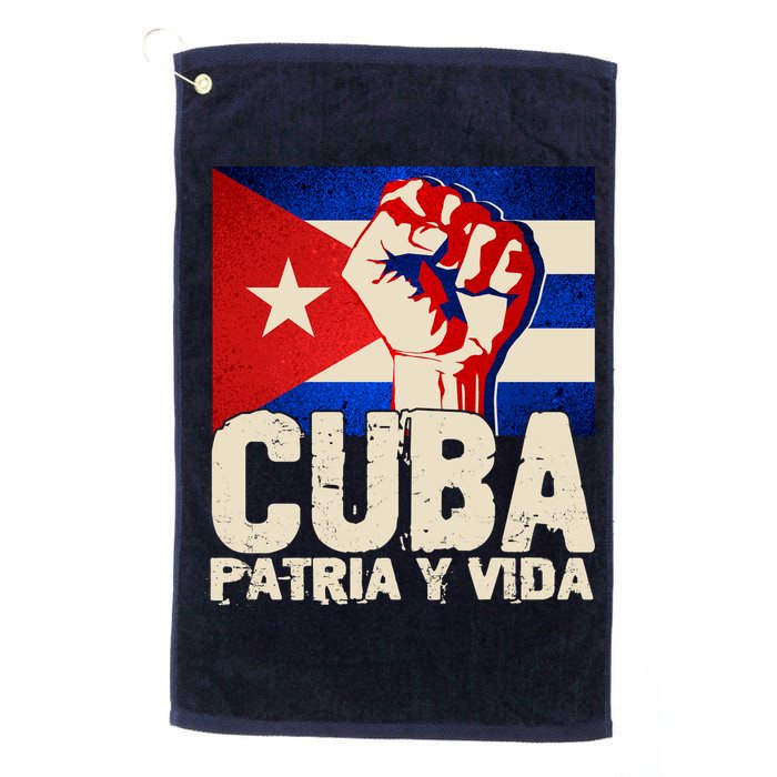Cuba Patria Y Vida Cuban Flag Protest Fist Golf Towel