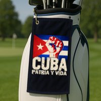 Cuba Patria Y Vida Cuban Flag Protest Fist Golf Towel
