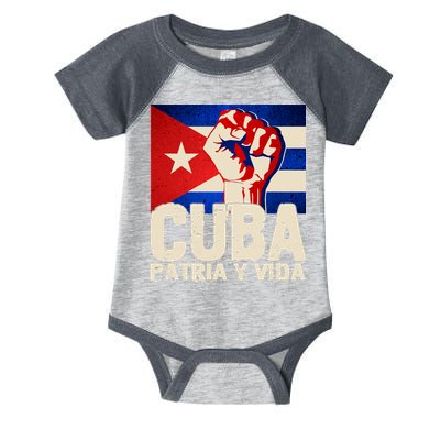 Cuba Patria Y Vida Cuban Flag Protest Fist Infant Baby Jersey Bodysuit