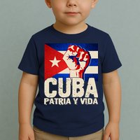 Cuba Patria Y Vida Cuban Flag Protest Fist Toddler T-Shirt