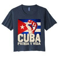 Cuba Patria Y Vida Cuban Flag Protest Fist Crop Top