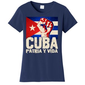 Cuba Patria Y Vida Cuban Flag Protest Fist Women's T-Shirt