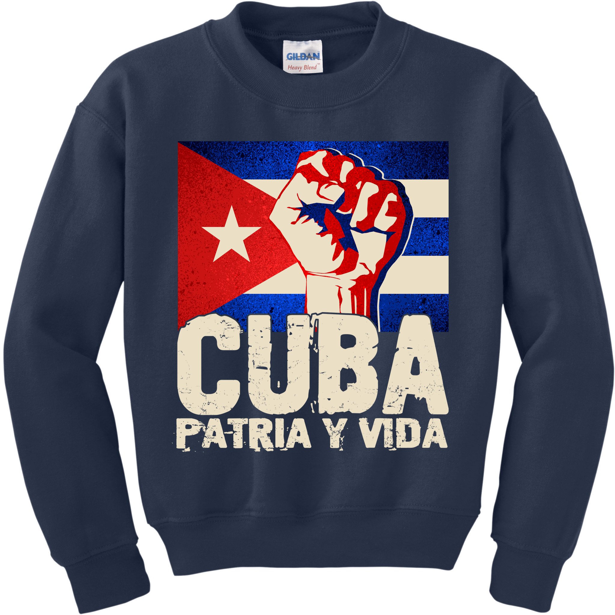 Cuba Patria Y Vida Cuban Flag Protest Fist Kids Sweatshirt