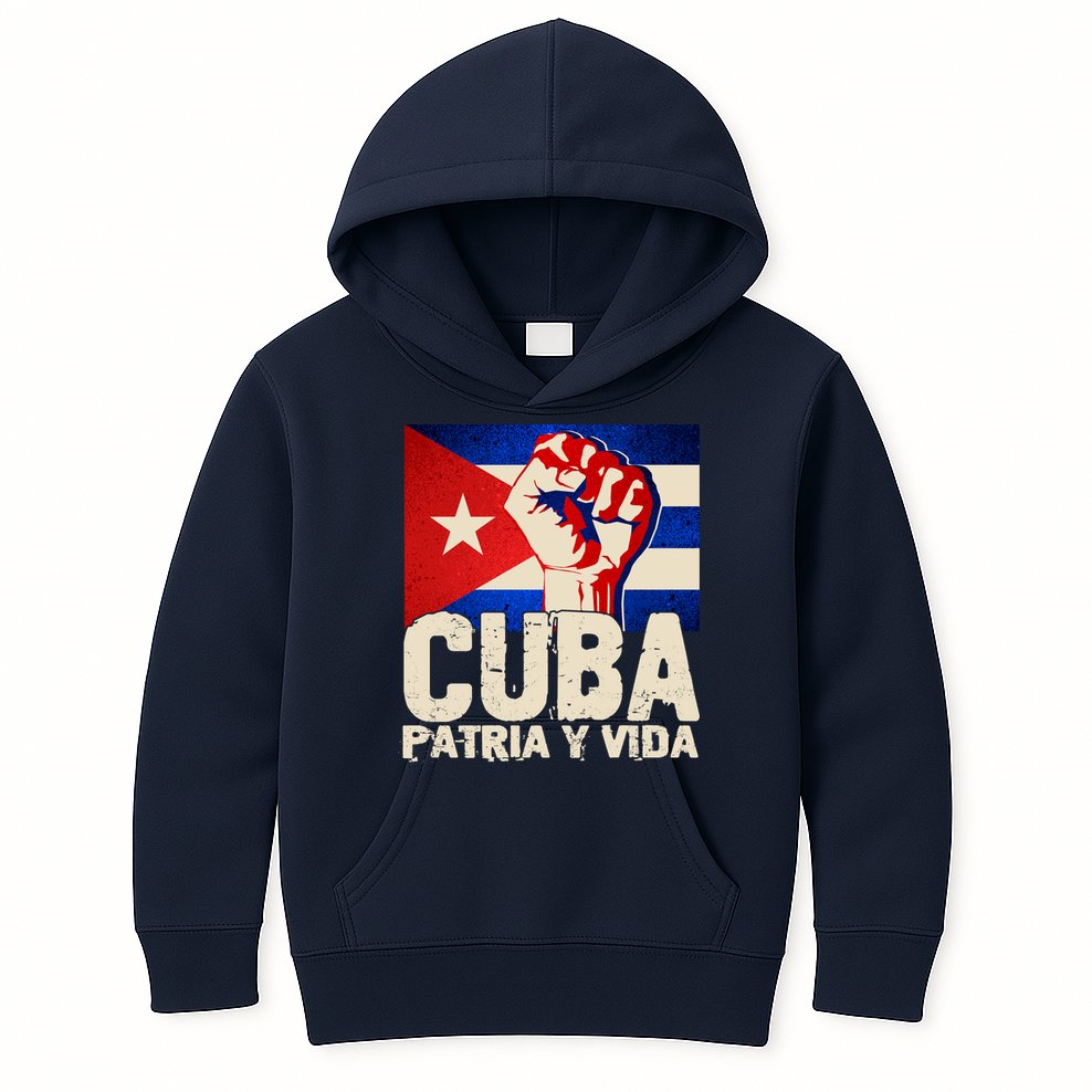 Cuba Patria Y Vida Cuban Flag Protest Fist Kids Hoodie