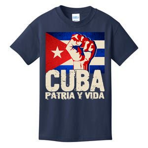 Cuba Patria Y Vida Cuban Flag Protest Fist Kids T-Shirt