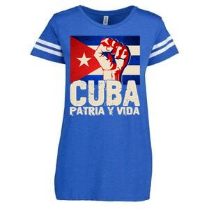 Cuba Patria Y Vida Cuban Flag Protest Fist Enza Ladies Jersey Football T-Shirt