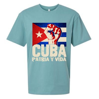 Cuba Patria Y Vida Cuban Flag Protest Fist Sueded Cloud Jersey T-Shirt