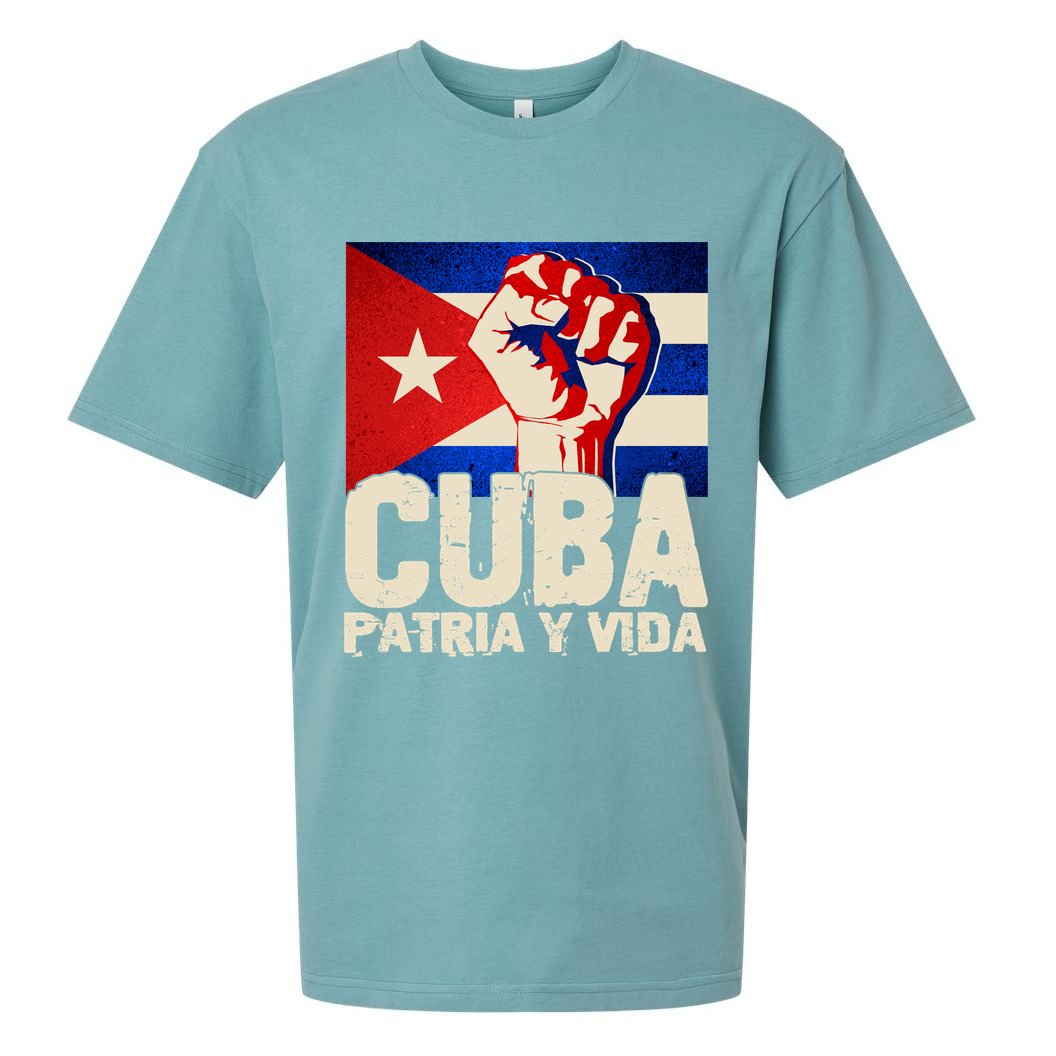 Cuba Patria Y Vida Cuban Flag Protest Fist Sueded Cloud Jersey T-Shirt