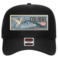 Cuba Travel Retro Banner Bird Watching Colibri High Crown Mesh Back Trucker Hat