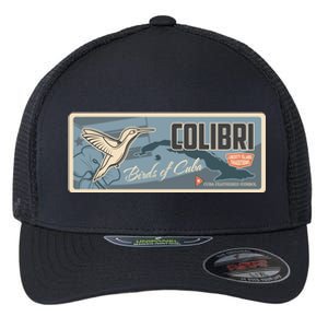 Cuba Travel Retro Banner Bird Watching Colibri Flexfit Unipanel Trucker Cap