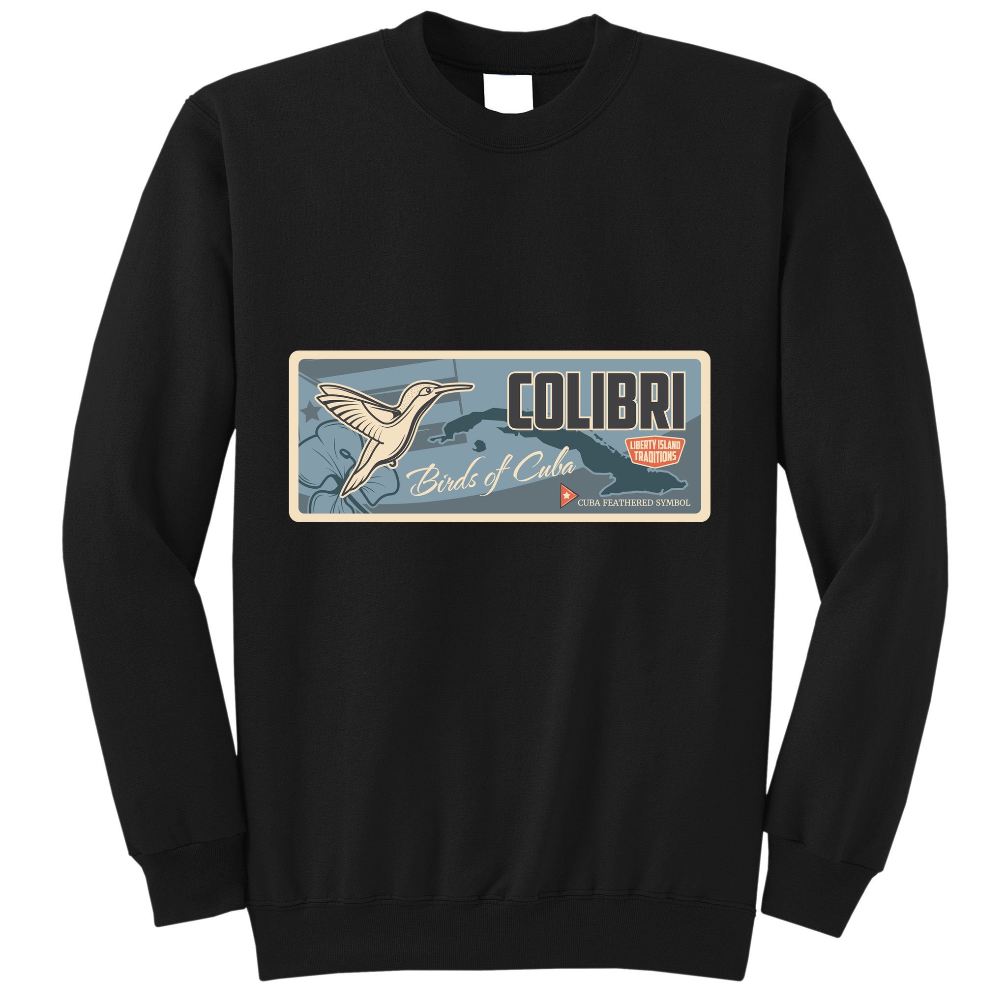 Cuba Travel Retro Banner Bird Watching Colibri Sweatshirt