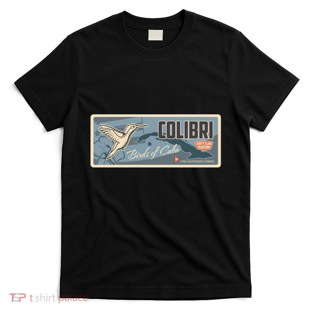 Cuba Travel Retro Banner Bird Watching Colibri T-Shirt