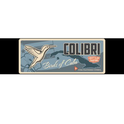 Cuba Travel Retro Banner Bird Watching Colibri Bumper Sticker