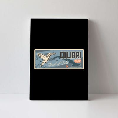 Cuba Travel Retro Banner Bird Watching Colibri Canvas