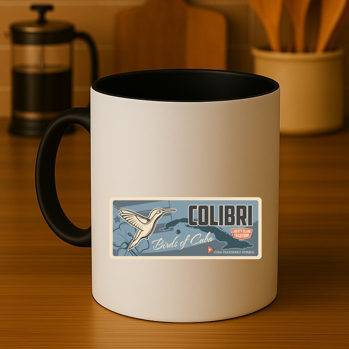 Cuba Travel Retro Banner Bird Watching Colibri Mug