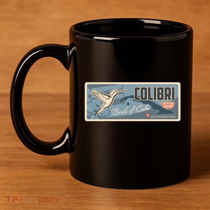 Cuba Travel Retro Banner Bird Watching Colibri 11oz C Handle Ceramic Mug