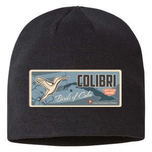 Cuba Travel Retro Banner Bird Watching Colibri Sustainable Beanie