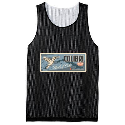 Cuba Travel Retro Banner Bird Watching Colibri Mesh Reversible Basketball Jersey Tank