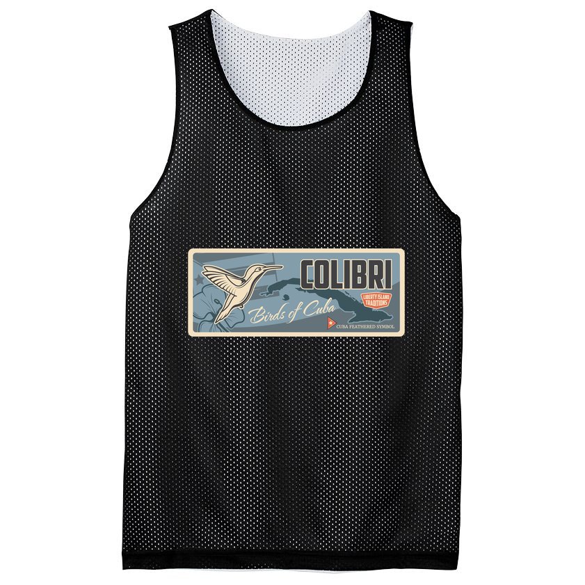 Cuba Travel Retro Banner Bird Watching Colibri Mesh Reversible Basketball Jersey Tank