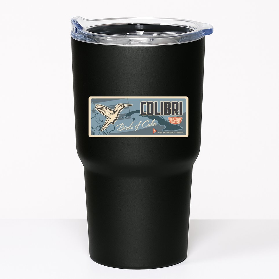 Cuba Travel Retro Banner Bird Watching Colibri Tumbler