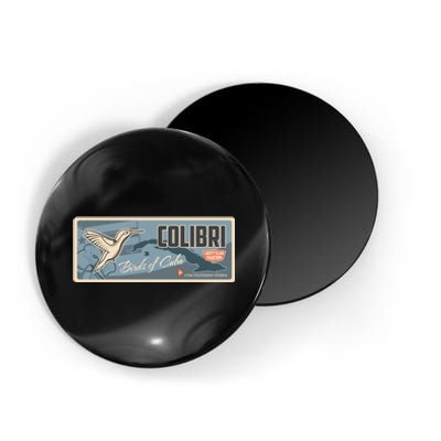 Cuba Travel Retro Banner Bird Watching Colibri Magnet