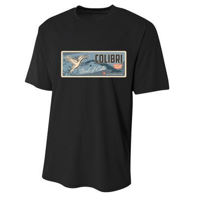 Cuba Travel Retro Banner Bird Watching Colibri Performance Sprint T-Shirt