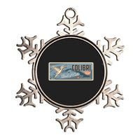 Cuba Travel Retro Banner Bird Watching Colibri Metallic Star Ornament