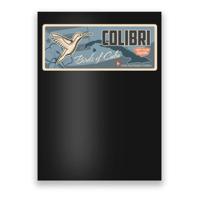 Cuba Travel Retro Banner Bird Watching Colibri Poster