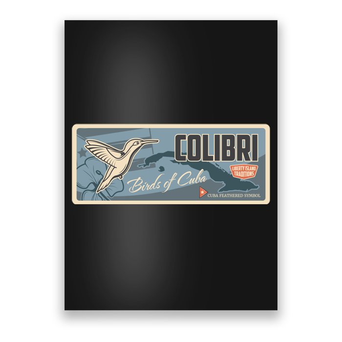 Cuba Travel Retro Banner Bird Watching Colibri Poster