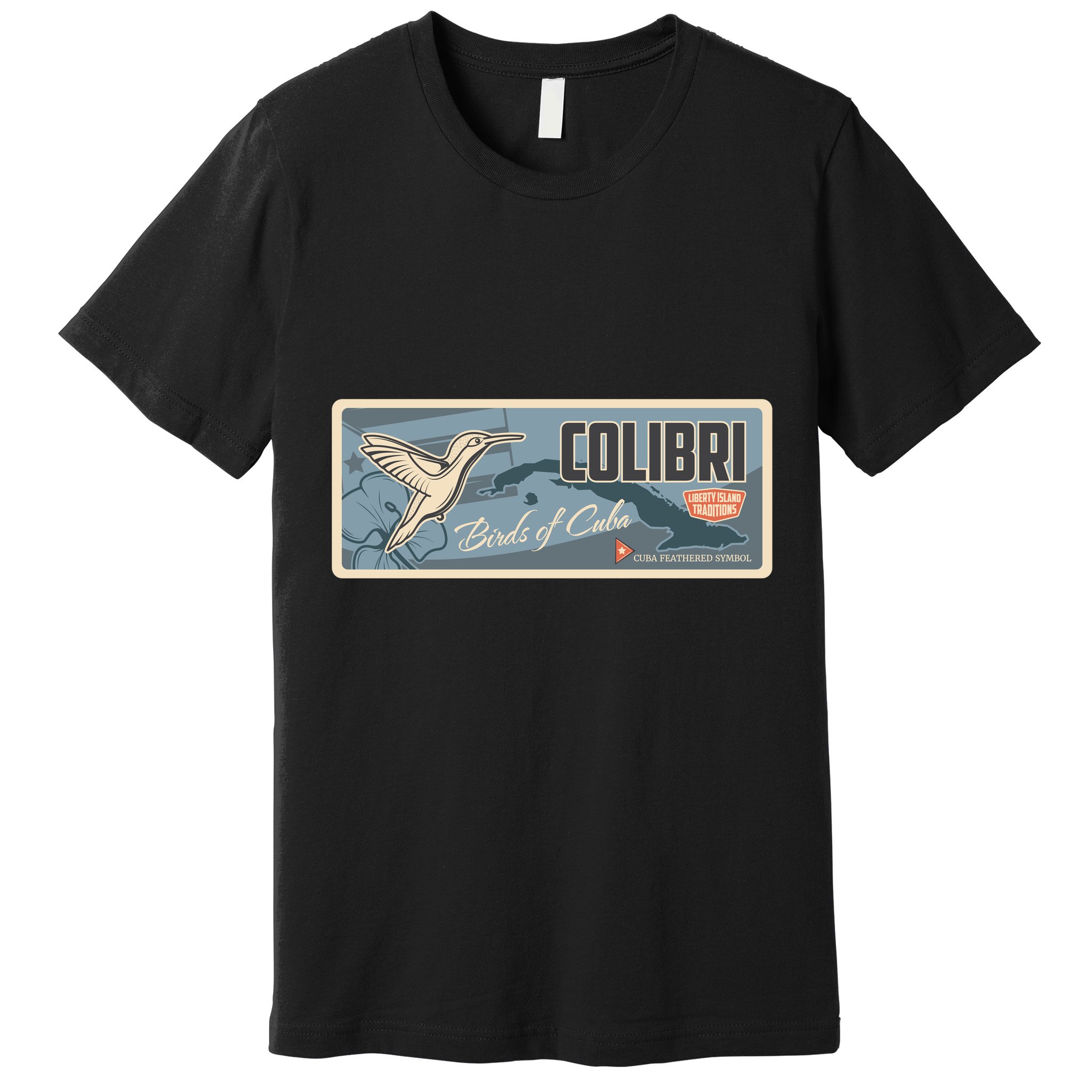 Cuba Travel Retro Banner Bird Watching Colibri Premium T-Shirt