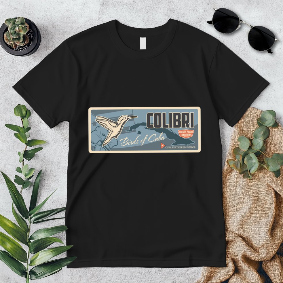 Cuba Travel Retro Banner Bird Watching Colibri Premium T-Shirt