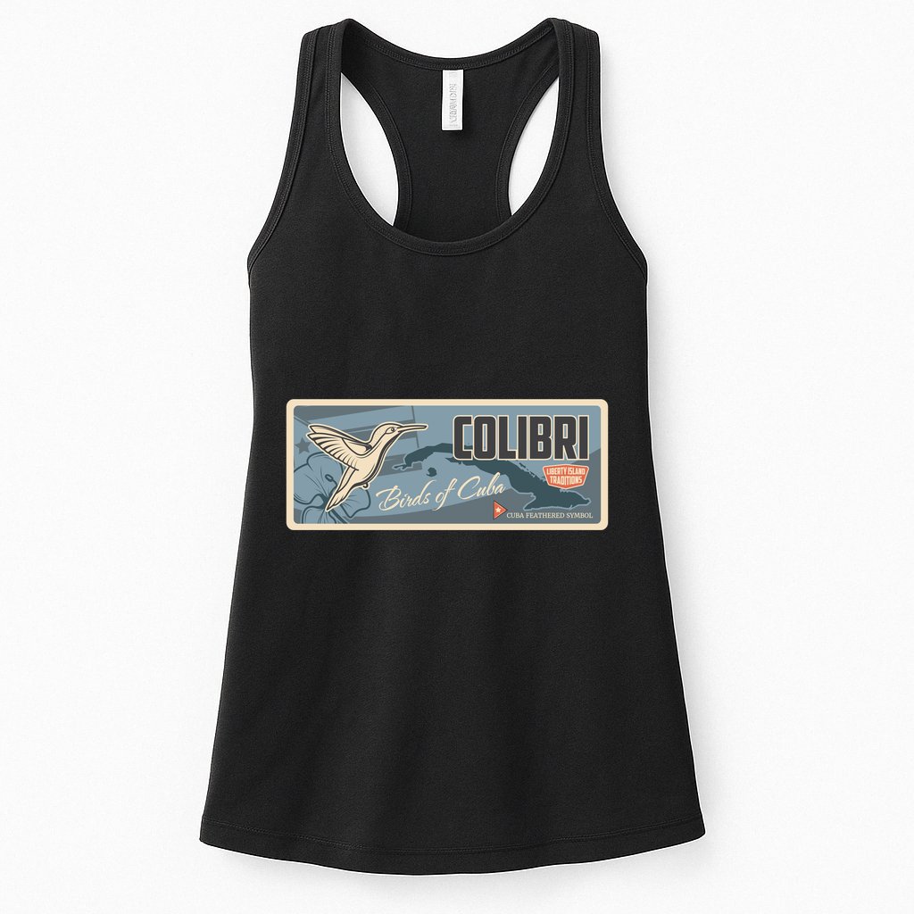 Cuba Travel Retro Banner Bird Watching Colibri Womens Tank Top