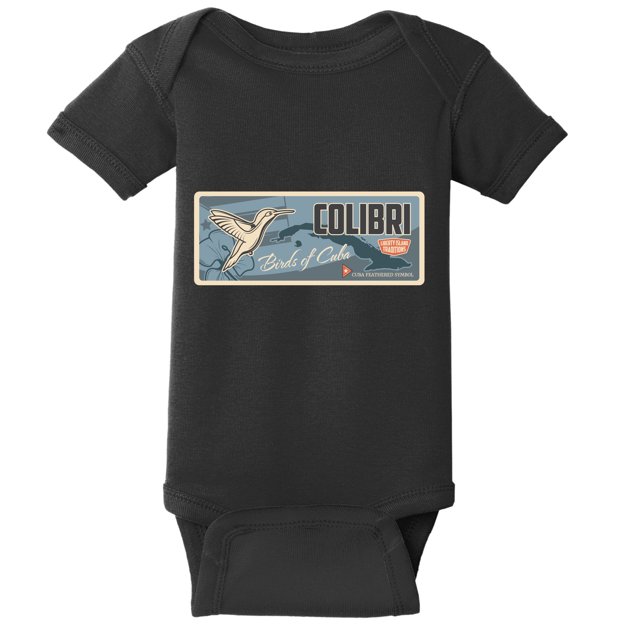 Cuba Travel Retro Banner Bird Watching Colibri Baby Bodysuit