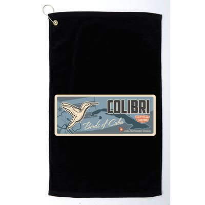 Cuba Travel Retro Banner Bird Watching Colibri Golf Towel