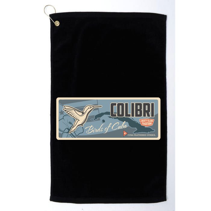 Cuba Travel Retro Banner Bird Watching Colibri Golf Towel