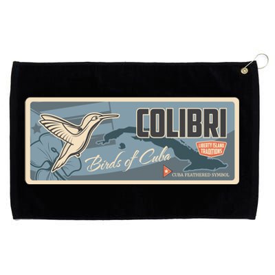 Cuba Travel Retro Banner Bird Watching Colibri Grommeted Golf Towel