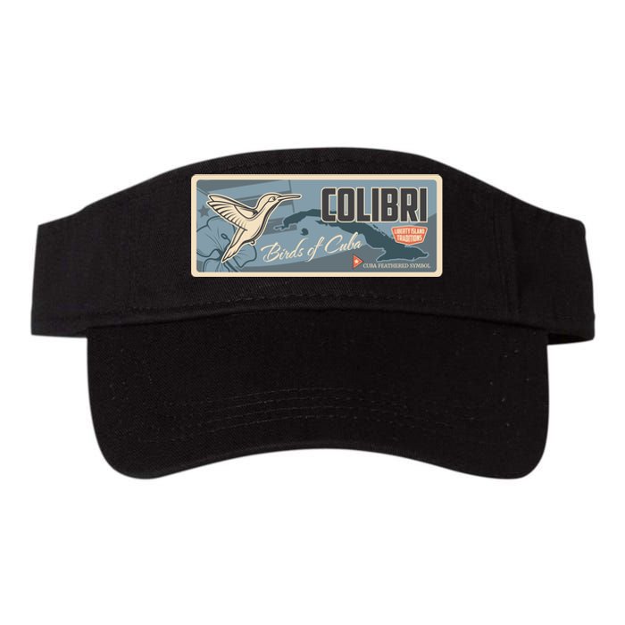 Cuba Travel Retro Banner Bird Watching Colibri Valucap Bio-Washed Visor