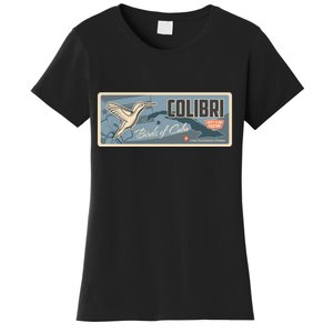 Cuba Travel Retro Banner Bird Watching Colibri Women's T-Shirt