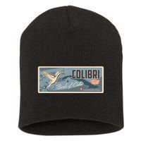 Cuba Travel Retro Banner Bird Watching Colibri Short Acrylic Beanie