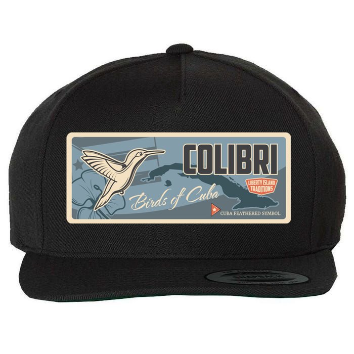 Cuba Travel Retro Banner Bird Watching Colibri Wool Snapback Cap