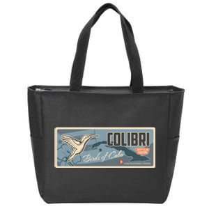 Cuba Travel Retro Banner Bird Watching Colibri Zip Tote Bag