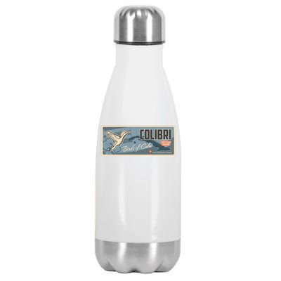 Cuba Travel Retro Banner Bird Watching Colibri Stainless Steel Insulated Water Bottle