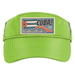 Cuba Travel Retro Banner Caribbean Pearl Adult Drive Performance Visor