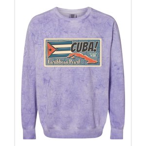 Cuba Travel Retro Banner Caribbean Pearl Colorblast Crewneck Sweatshirt