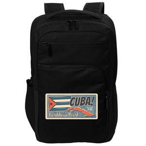 Cuba Travel Retro Banner Caribbean Pearl Impact Tech Backpack