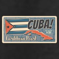Cuba Travel Retro Banner Caribbean Pearl Adult Drive Performance Visor