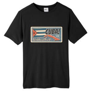 Cuba Travel Retro Banner Caribbean Pearl Tall Fusion ChromaSoft Performance T-Shirt