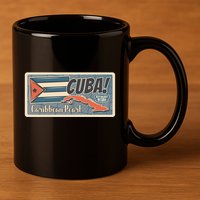 Cuba Travel Retro Banner Caribbean Pearl 11oz C Handle Ceramic Mug