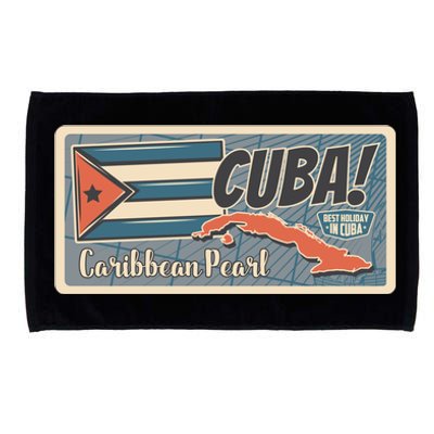 Cuba Travel Retro Banner Caribbean Pearl Microfiber Hand Towel